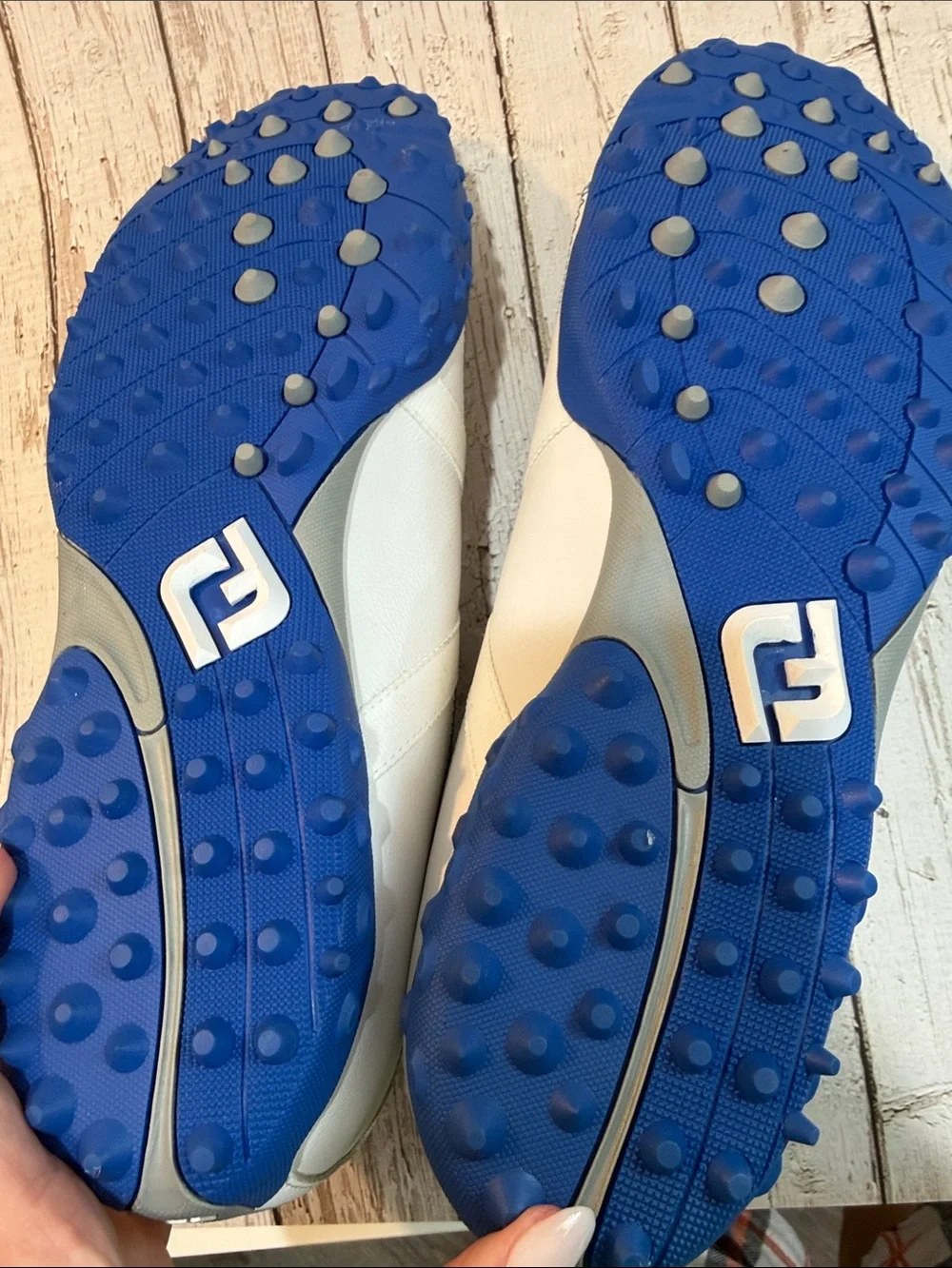 FootJoy White and Blue Men’s Athletic Golf Shoe Sz 15
